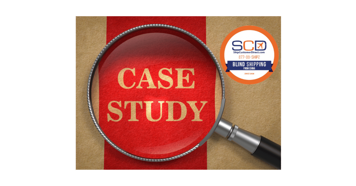 Case Study concept with magnifying glass and Blind Shipping logo from ShipCustomerDirect.com