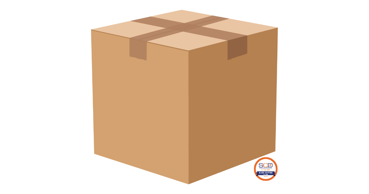 Cardboard box icon representing promotional product shipping